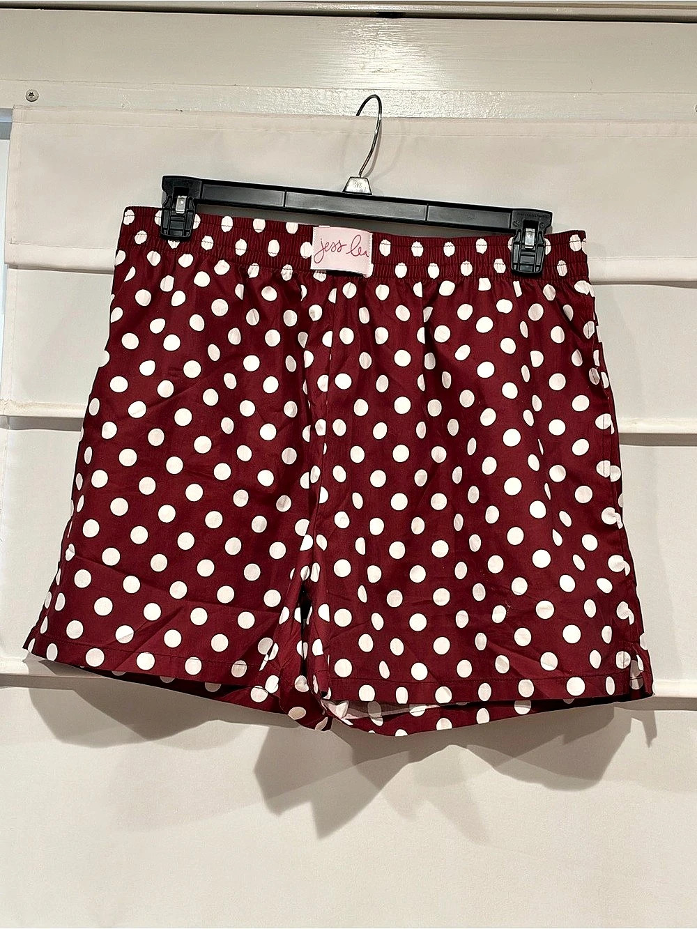 Jess Lea Polka Dot High Waist Shorts in Maroon & White Size 2XL
